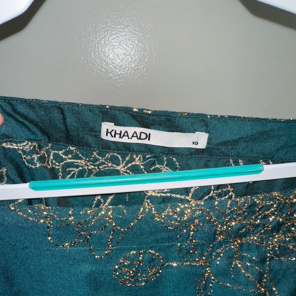 Elegant Green Floral Palazzo pants,Kurta for SemiFormal wear and dupatta .3 piec - Picture 5 of 7
